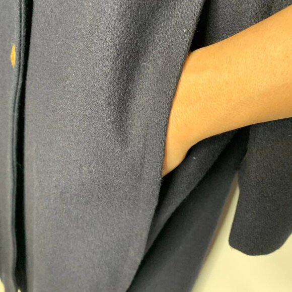 Vintage Navy Blue Wool Top Coat Dress Coat Sz Medium Union Made - Picture 6 of 14